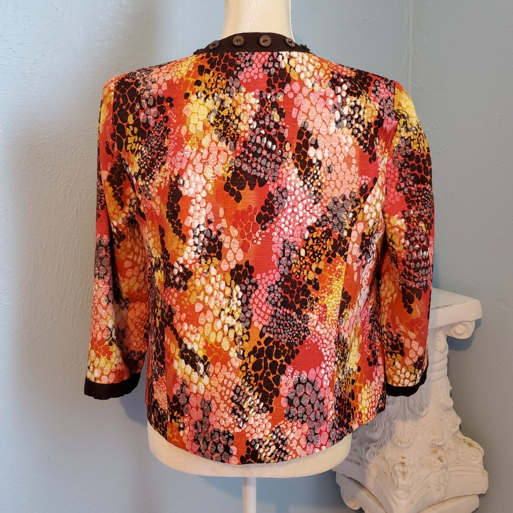 TRENZ by Theresa Renz silk blend animal Blazer C12 - Picture 11 of 11